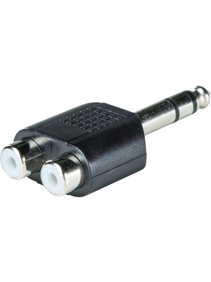 RND Connect - RND 205-00600 - RCA connectorFemale / Female / Male - 6.3 mm Mono black, RND 205-00600, RND Connect