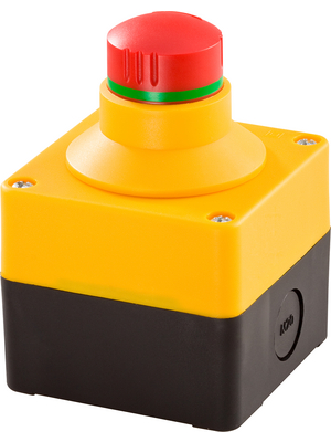 Schlegel Elektrokontakt - SIL_QRBUVOO - Emergency stop switch black / yellow round, SIL_QRBUVOO, Schlegel Elektrokontakt
