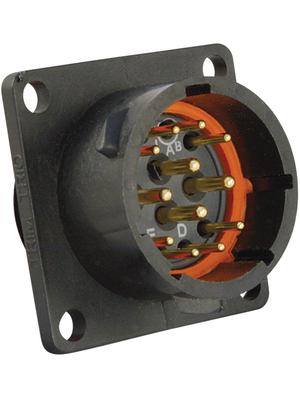 Souriau - UTS014E12P - Panel Mount Plug with Flange UTS Hi seal Poles=12 N/A Male Housing size14, UTS014E12P, Souriau