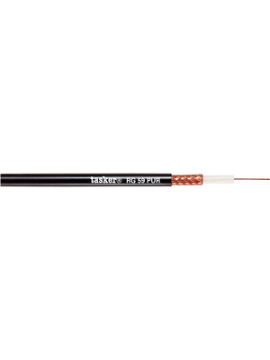 Tasker - RG59 PUR - Coaxial Cable   1 x75 Ohm black, RG59 PUR, Tasker