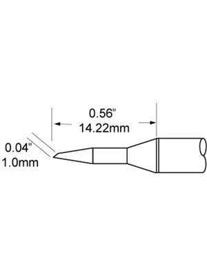 Metcal - SFP-BVL10 - Soldering Rework Cartridge Bevelled 1.0 mm 390 C, SFP-BVL10, Metcal