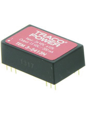Traco Power - TEM 3-2413N - DC/DC converter 24 VDC 15 VDC, TEM 3-2413N, Traco Power