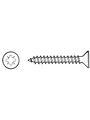 Bossard - 1074030 - Wood Screw with Countersunk Head 30 mm, 1074030, Bossard