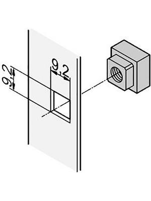 Pentair Schroff - 21100-558 - Square nut, 21100-558, Pentair Schroff