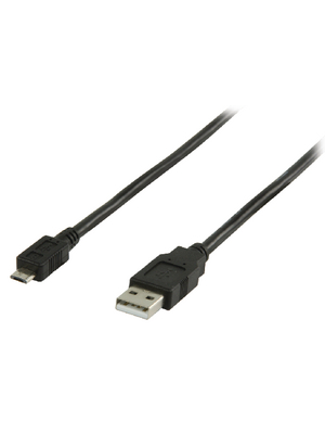 Valueline - VLCP60500B05 - USB Cable 0.50 m black, VLCP60500B05, Valueline