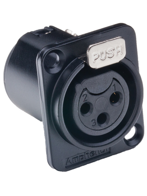 Amphenol - AC3FDZB - XLR, Receptacle 3 AC Soldering Connections black, AC3FDZB, Amphenol