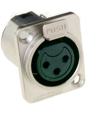 Amphenol - AC3FDZ-AU - XLR, Receptacle 3 AC Soldering Connections nickel-plated, AC3FDZ-AU, Amphenol