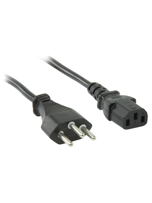 Valueline - CABLE-735-1.8 - Power cable with Switzerland plug - IEC320 C13 1. CH Type 12 IEC-320-C13 1.80 m, CABLE-735-1.8, Valueline