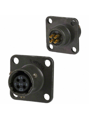 Amphenol - MS3112E-8-4S - Appliance socket with flange, MS3112E-8-4S, Amphenol