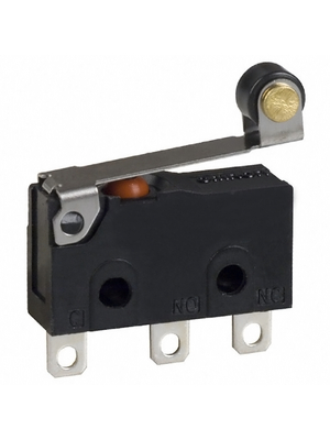 Omron Electronic Components - D2SW-3L2H - Micro switch 2 AAC / 3 ADC Roller lever N/A 1 change-over (CO), D2SW-3L2H, Omron Electronic Components