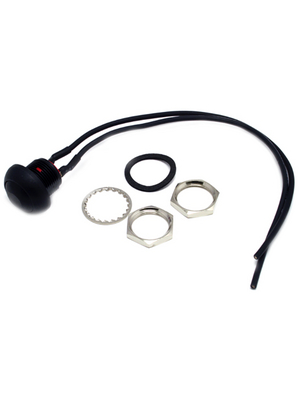 Taiway - R18-B4P-LX-K (STANDARD : 50MM WIRES) - Push-button Switch black, R18-B4P-LX-K (STANDARD : 50MM WIRES), Taiway