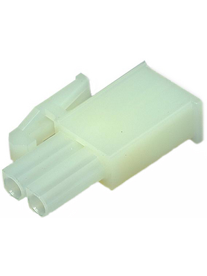 TE Connectivity - 172336-1 - Pin housing Pitch4.14 mm Poles 1 x 2 Single row / Free hanging/cable mount / straight / accepts male or female contacts MATE-N-LOK Mini Universal, 172336-1, TE Connectivity