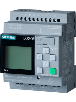 Siemens - 6ED10521MD000BA8 - Logic module LOGO!8 12/24RCE, 8 DI, 4 AI, 4 RO, 6ED10521MD000BA8, Siemens