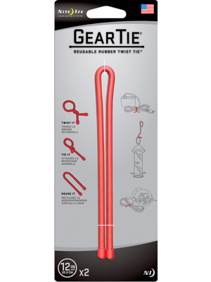 Nite Ize - GEAR TIE 12-RED - Gear Tie 12" Red, GEAR TIE 12-RED, Nite Ize