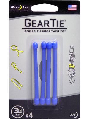Nite Ize - GEAR TIE 3 BLUE - Gear Tie 3" Blue, GEAR TIE 3 BLUE, Nite Ize
