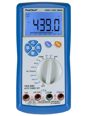 PeakTech - PeakTech 4390 - Multimeter digital TRMS AC 6000 digits 600 VAC 600 VDC 10 ADC, PeakTech 4390, PeakTech