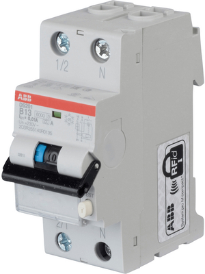 ABB - DS201 B13 A10 - RCD circuit breaker 13 A 10 mA 1 + N 110...253 VAC, DS201 B13 A10, ABB