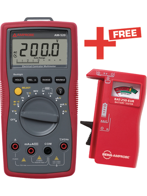 Amprobe - AM-520-EUR KIT - Multimeter digital RMS 3999 digits 600 VAC 600 VDC 10 ADC, AM-520-EUR KIT, Amprobe