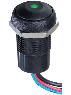 Apem - IRR3F422LOG - Push-button Switch Momentary function black, IRR3F422LOG, Apem