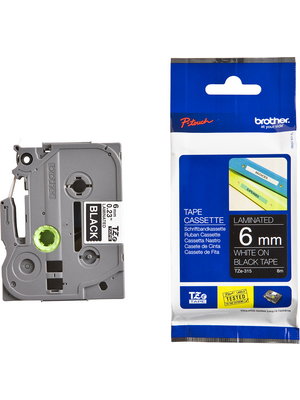 Brother - TZE-315 - Tape 6 mm white on black, TZE-315, Brother