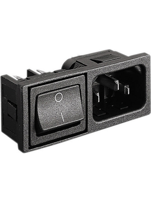 Bulgin - BZM27/Z0000/57B - Plug C14 Faston 2.8 x 0.8 mm 10 A/250 VAC black Snap-in L + N + PE, BZM27/Z0000/57B, Bulgin