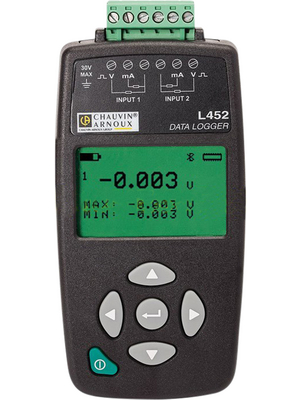 Chauvin Arnoux - L452 - Data logger Channels=2 Voltage / Current USB 2.0 / Bluetooth 2.1 / C1, L452, Chauvin Arnoux