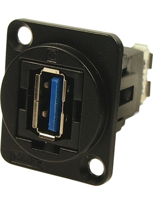 Cliff - CP30205NMB - USB Adapter in XLR Housing 2 x USB 3.0 A 9P, CP30205NMB, Cliff