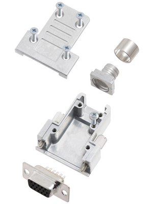 Encitech Connectors - DCRP09-HDS15-CF65-CS80-K - D-Sub HD connector kit 15P, DCRP09-HDS15-CF65-CS80-K, Encitech Connectors