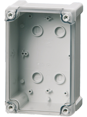 Fibox - TA 191209T enclosure - Plastic enclosure grey, RAL 7035 122 x 90 mm ABS IP 65, Grey base with transparent cover, TA 191209T enclosure, Fibox