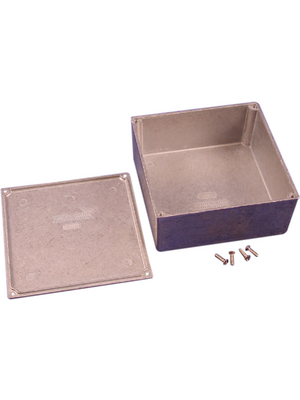 Hammond - 1590KK - Metal enclosure, Natural aluminum, 124.8 x 124.8 x 57 mm, Die cast aluminium / Alloy, IP 54, 1590, 1590KK, Hammond