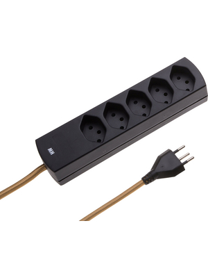 Max Hauri - 114993 - Outlet strip, 5xJ (T13), black, 114993, Max Hauri