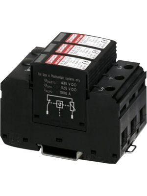 Phoenix Contact - VAL-MS-T1/T2 1000DC-PV/2+V - Lightning-Surge Arrester 80 A, VAL-MS-T1/T2 1000DC-PV/2+V, Phoenix Contact
