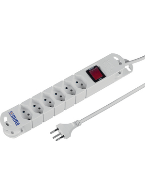 Steffen - 20 201256 S - Outlet strip, Resettable, 6xJ (T13), 5 m, Type 12, 20 201256 S, Steffen