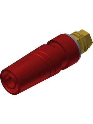 SKS Kontakttechnik - SAB 2600 G M4 Au red - Laboratory socket ? 4 mm red CAT II 42 mm, SAB 2600 G M4 Au red, SKS Kontakttechnik