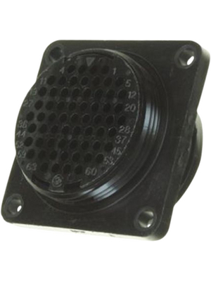 TE Connectivity - 205843-1 - Receptacle CPC2 Poles=63, accepts male contacts / Square Flange, 205843-1, TE Connectivity