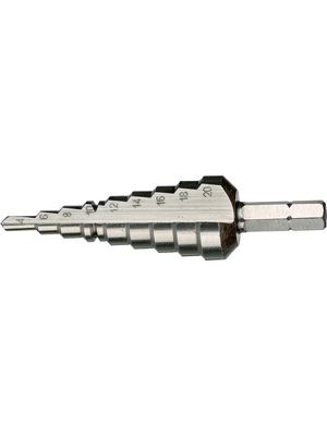 Wera - 843 Stepped drill 4-20 - Step drill bit, hexagon 4-6-8-10-12-14-16-18-20 mm, 843 Stepped drill 4-20, Wera