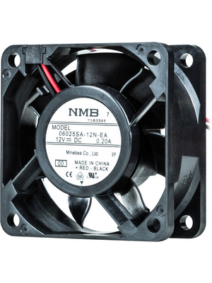 NMB - 06025SA-12N-EA-00 - Axial fan 60 x 60 x 25 mm 39.6 m3/h 12 VDC 1.80 W, 06025SA-12N-EA-00, NMB