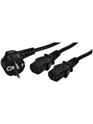 Feller AT - 6900-916.64 - Mains cable Type F (CEE 7/7) 2x IEC-320-C13 1.00 m, 6900-916.64, Feller AT