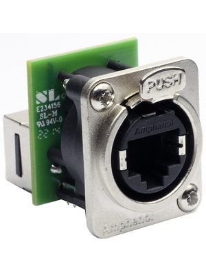 Amphenol - RJX8FD5T - XLR panel socket 8 N/A XLRnet Plug connection black, RJX8FD5T, Amphenol