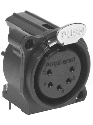 Amphenol - AC5FAH-AU-B - XLR, Receptacle 5 N/A AC PCB black, AC5FAH-AU-B, Amphenol