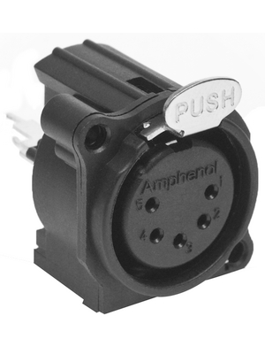Amphenol - AC5FAV-AU-B - XLR, Receptacle 5 N/A AC PCB black, AC5FAV-AU-B, Amphenol