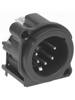 Amphenol - AC5MAH-AU-B - XLR, Receptacle 5 N/A AC PCB black, AC5MAH-AU-B, Amphenol