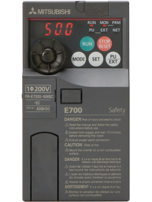 Mitsubishi Electric - FR-E720S-008SC-EC - Converter FR-E720S 0.1 kW, 200...240 VAC Single phase, FR-E720S-008SC-EC, Mitsubishi Electric