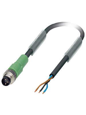 Phoenix Contact - SAC-3P-M 8MS/3,0-PUR - Actuator/sensor cable M8 Plug Open 3.00 m, SAC-3P-M 8MS/3,0-PUR, Phoenix Contact