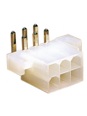 Molex - 5569-06A1 / 3929-1068 - Male header, 6-pin, 90 Pitch4.2 mm Poles 2 x 3 Double row / 90 / with shroud Mini-Fit Jr, 5569-06A1 / 3929-1068, Molex