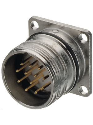 Hummel - 7410 0 81 030 - Panel connector with flange Poles=8+1  Male, 7410 0 81 030, Hummel