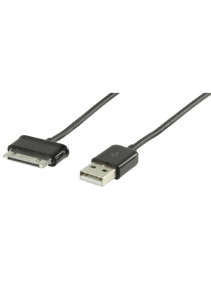 Valueline - VLMP39200B1.00 - USB 2.0 A C Samsung 30-pin cable 1.00 m black, VLMP39200B1.00, Valueline