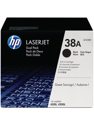 Hewlett Packard (DAT) - Q1338D - Toner duopack 38A black, Q1338D, Hewlett Packard (DAT)