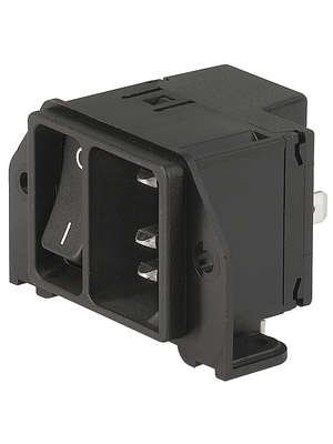 Schurter - DC21.0021.1111.21 - Appliance inlet C14 PCB Connection 10 A/250 VAC black Screw mounting L + N + PE, DC21.0021.1111.21, Schurter