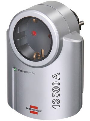 Brennenstuhl - 1506950 - Surge protected adapter Primera-Line silver/black Protective contactDE, 1506950, Brennenstuhl